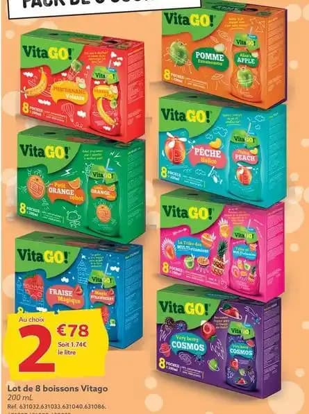 Vitago - lot de 8 boissons