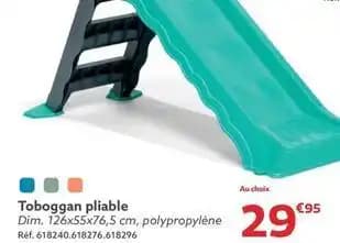 Toboggan pliable