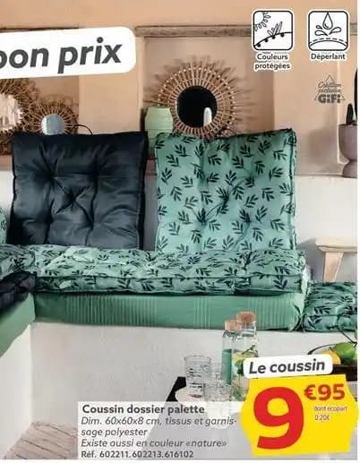 Coussin dossier palette