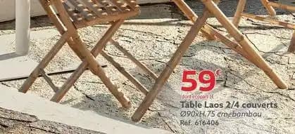 Table laos 2/4 couverts