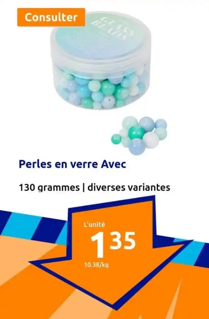 Perles en verre Avec