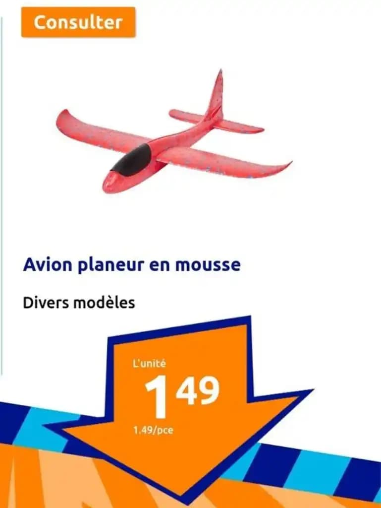 Avion planeur en mousse