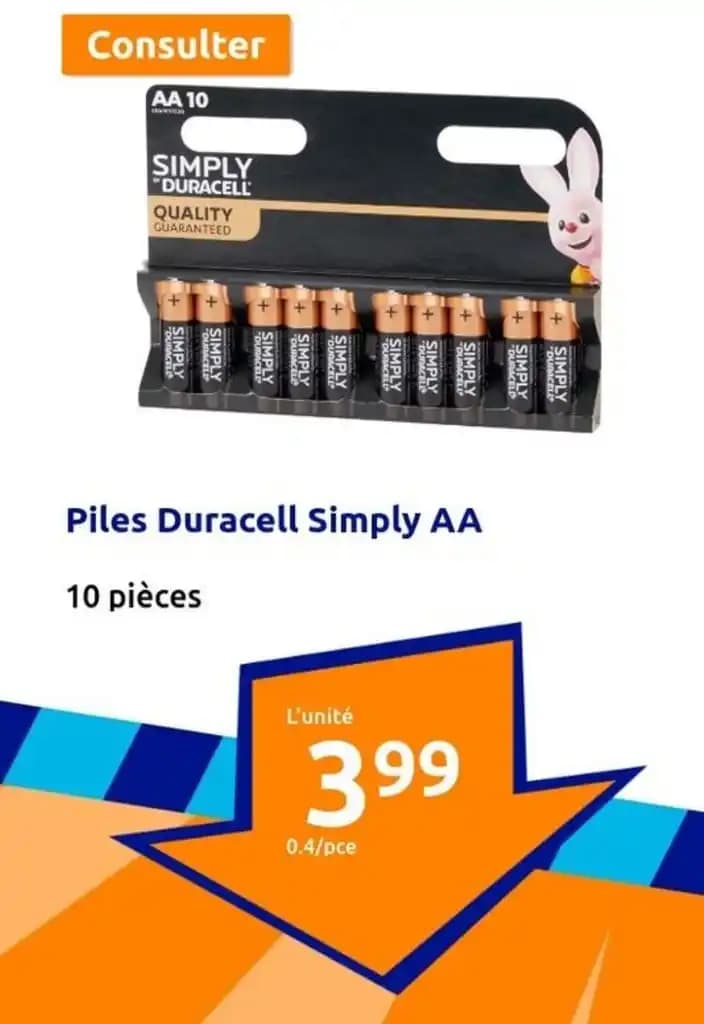 Piles Duracell Simply AA