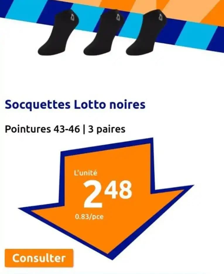 Socquettes Lotto noires