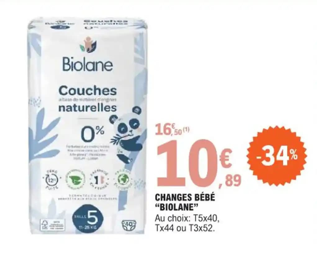 CHANGES BÉBÉ “BI0LANE”