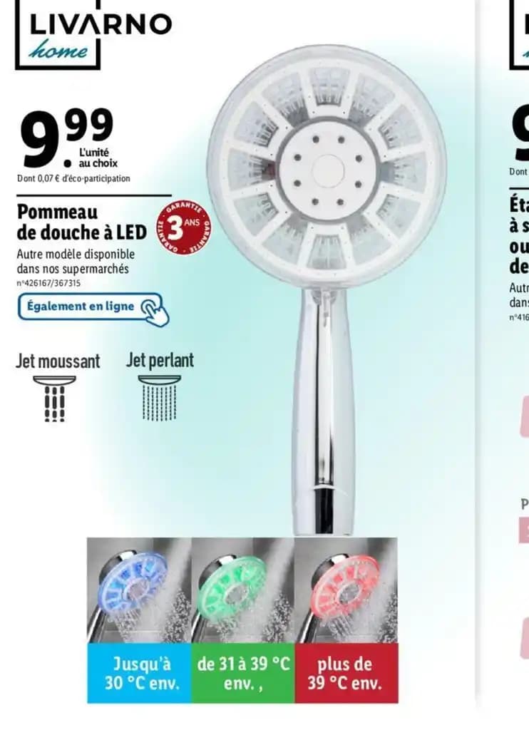 Pommeau de douche à LED 3