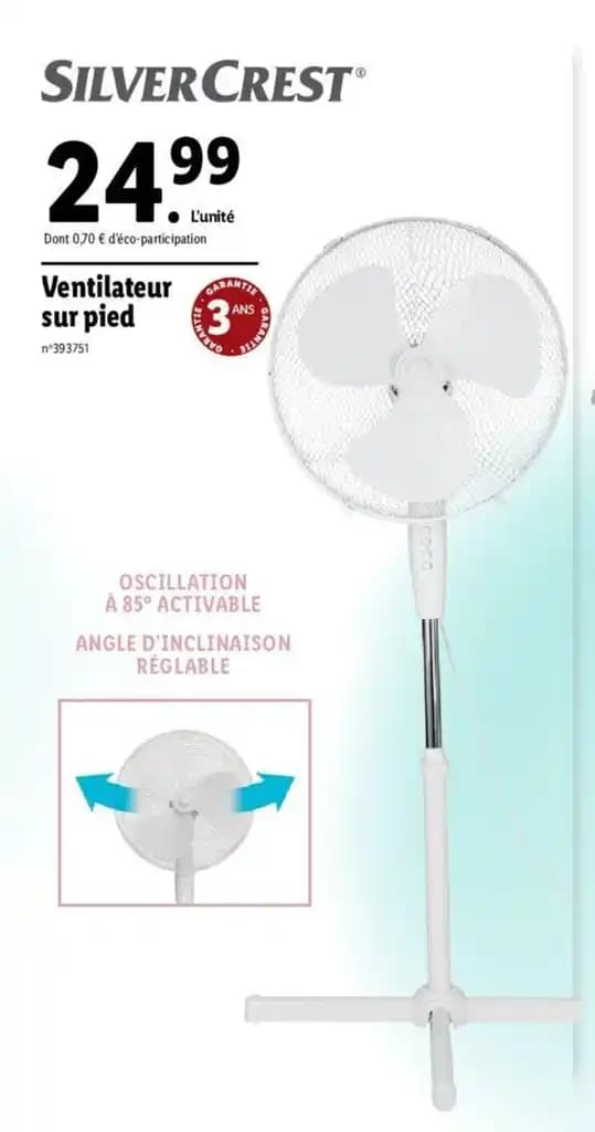 Ventilateur sur pied