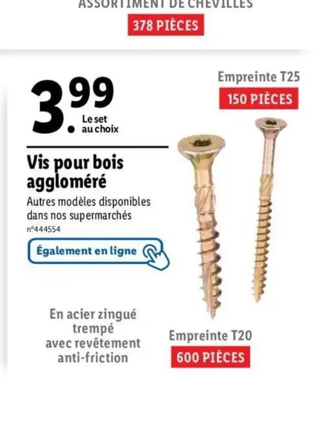 Vis pour bois aggloméré