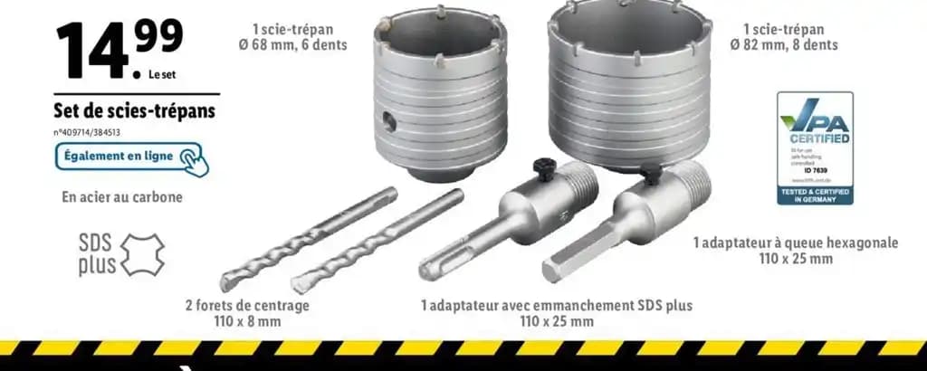 Set de scies-trépans