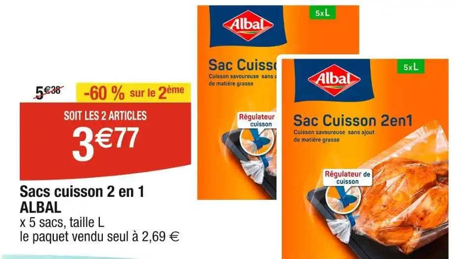 ALBAL Sacs cuisson 2 en 1