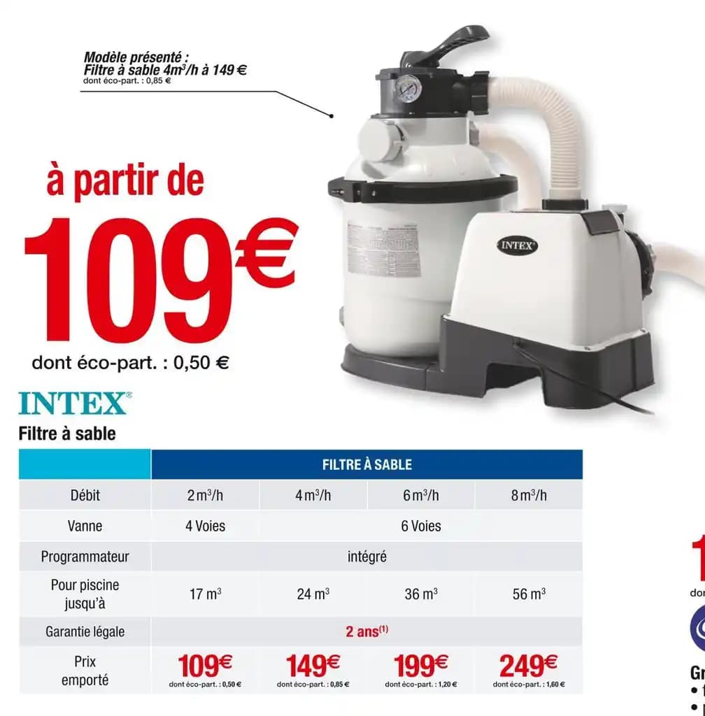 INTEX Filtre à sable