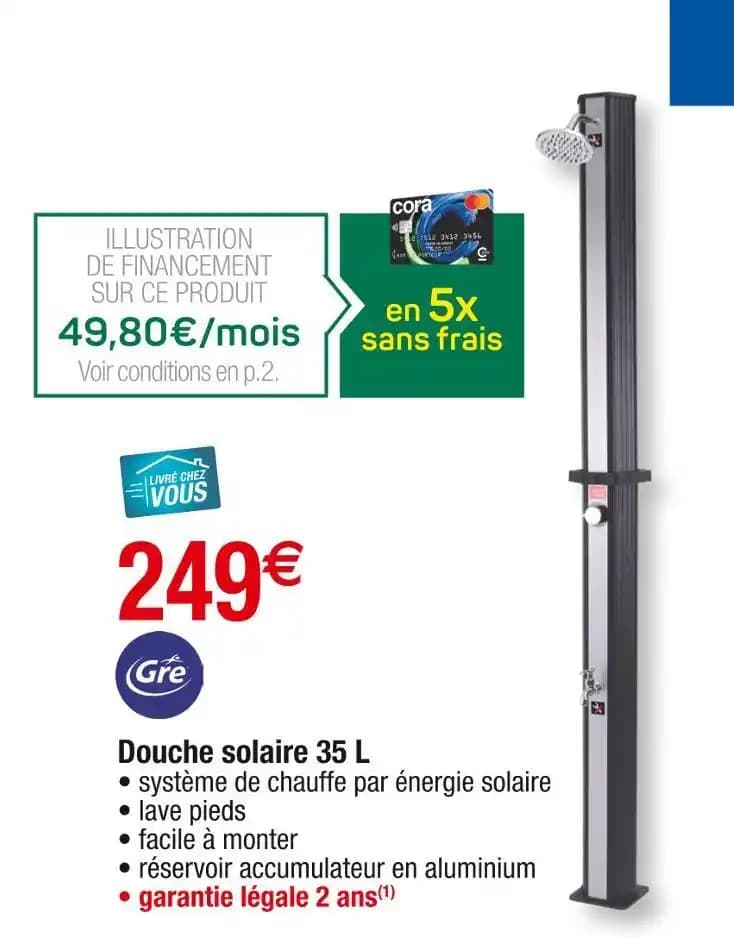 Gre Douche solaire 35 L