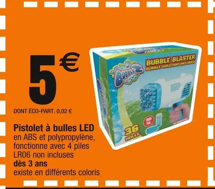 Pistolet à bulles LED
