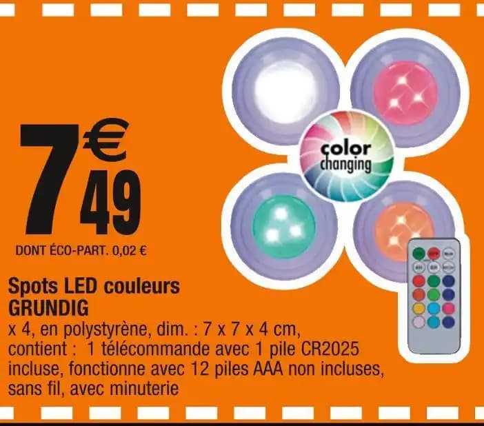 GRUNDIG Spots LED couleurs