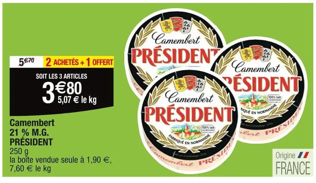 PRÉSIDENT Camembert 21 % M.G