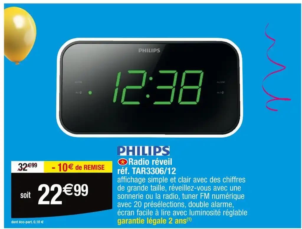 PHILIPS Radio réveil