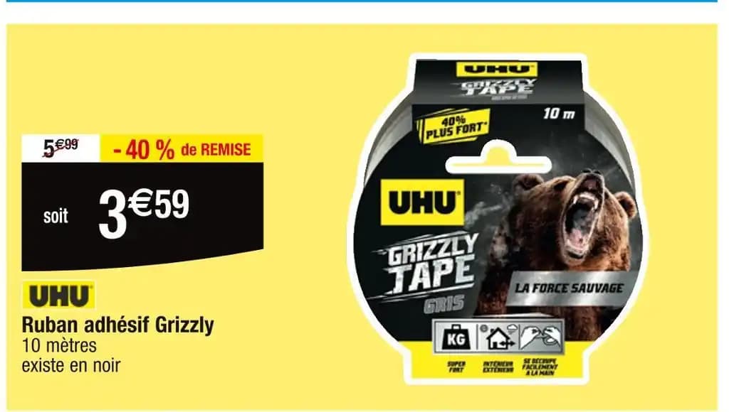 UHU Ruban adhésif Grizzly
