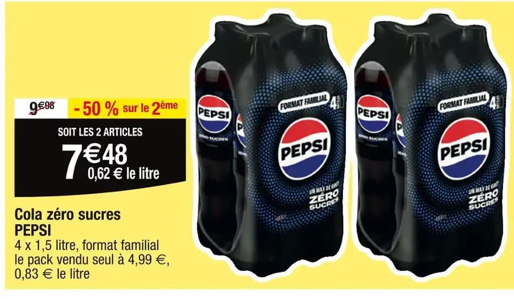 PEPSI Cola zéro sucres