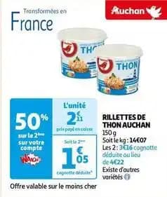Auchan - rillettes de thon