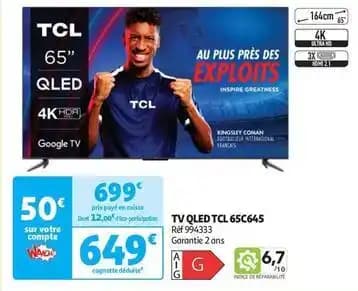Tcl - tv qled 65c645