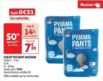 Auchan - culottes nuit