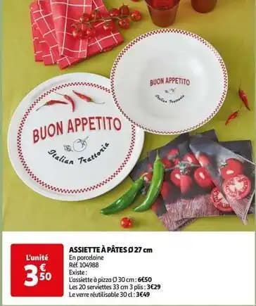 Assiette à pâtes 27 cm