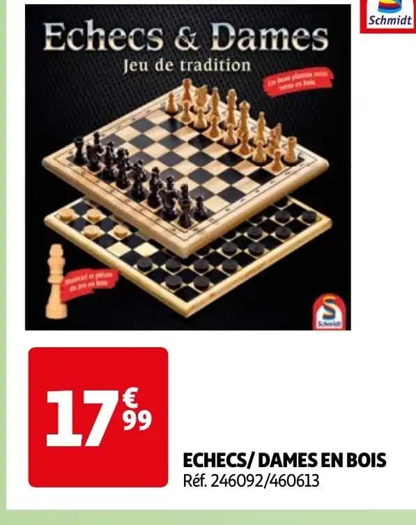 ECHECS/DAMES EN BOIS