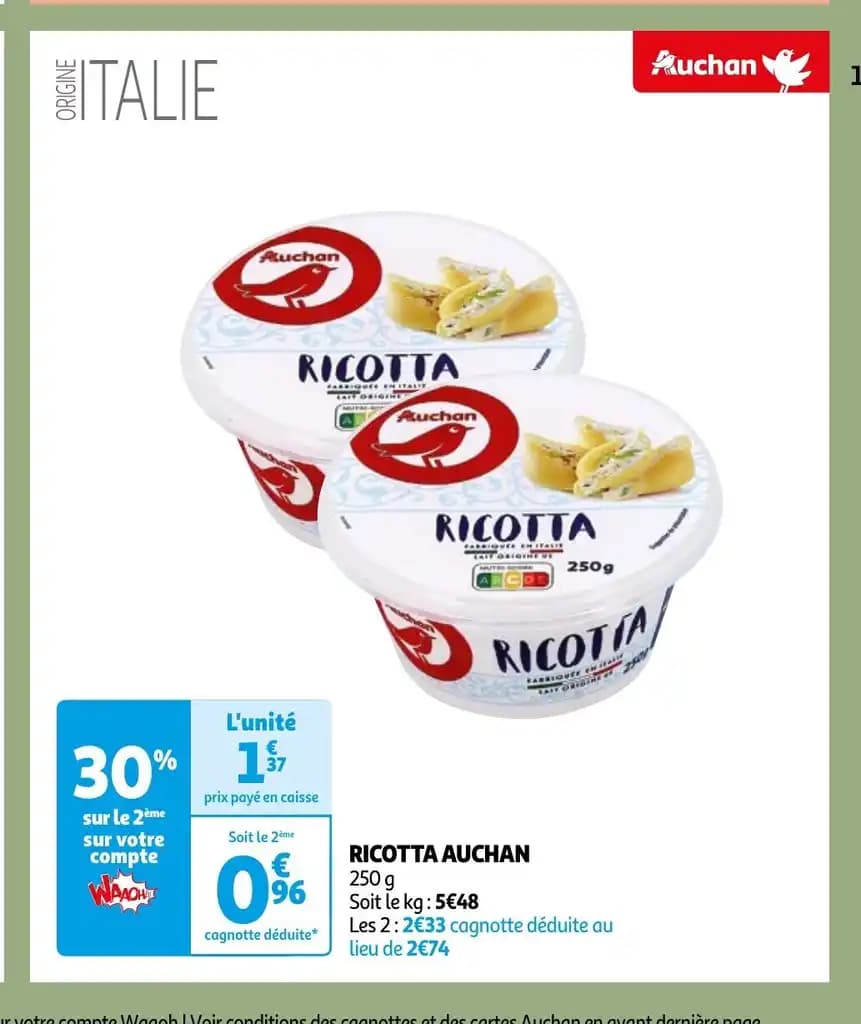 RICOTTA AUCHAN 250 g