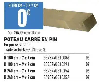POTEAU CARRÉ EN PIN