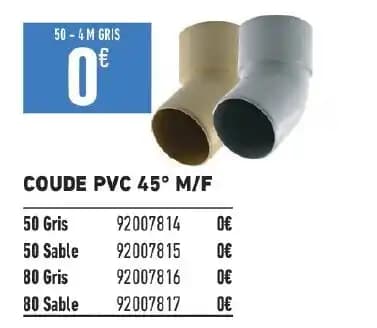 COUDE PVC 45° M/F
