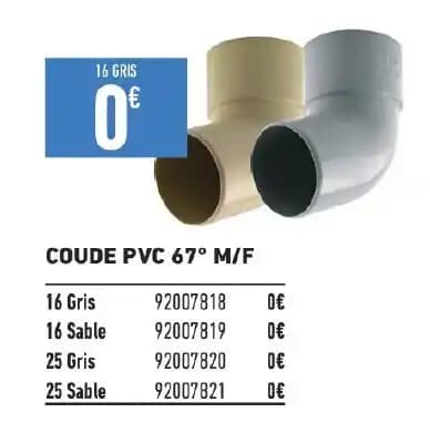 COUDE PVC 67° M/F