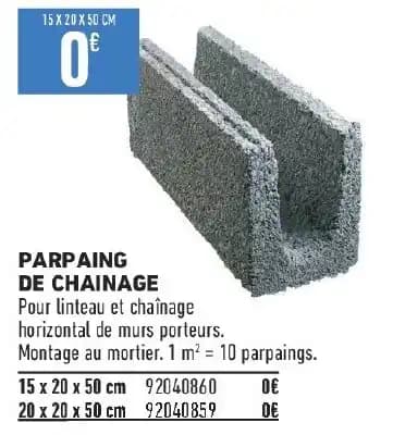 PARPAING DE CHAINAGE