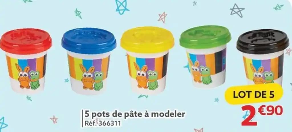 5 pots de pâte à modeler