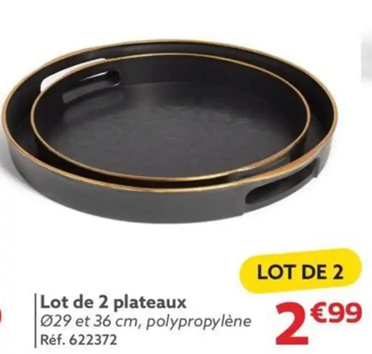 |Lot de 2 plateaux