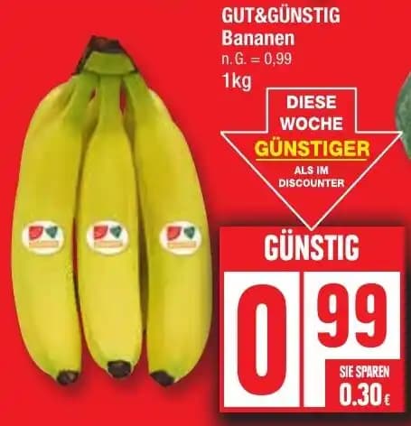GUT&GÜNSTIG Bananen 1kg fg