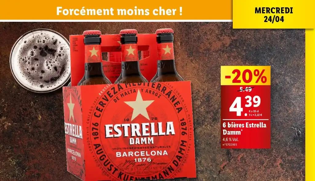 6 bières Estrella Damm*