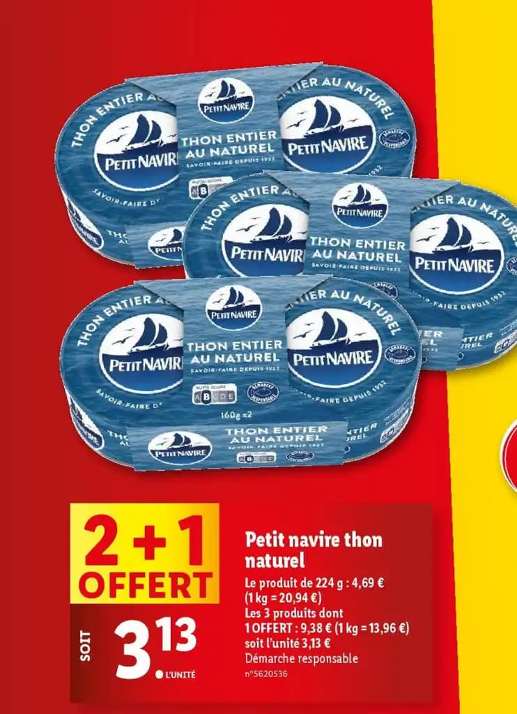 Petit navire thon naturel