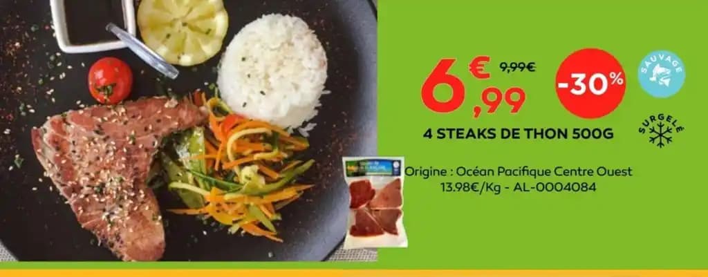 4 STEAKS DE THON 500G