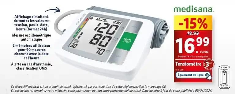 Medisana - tensiomètre