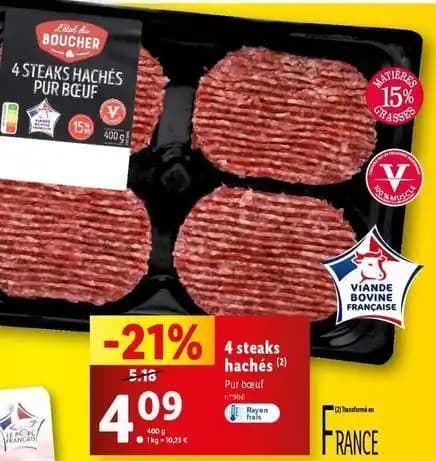 Boucher - 4 steaks hachés