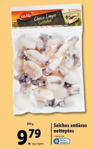 Seiche, entieres nettoyees