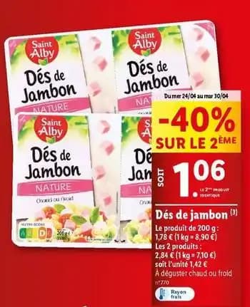 Saint alby - dés de jambon