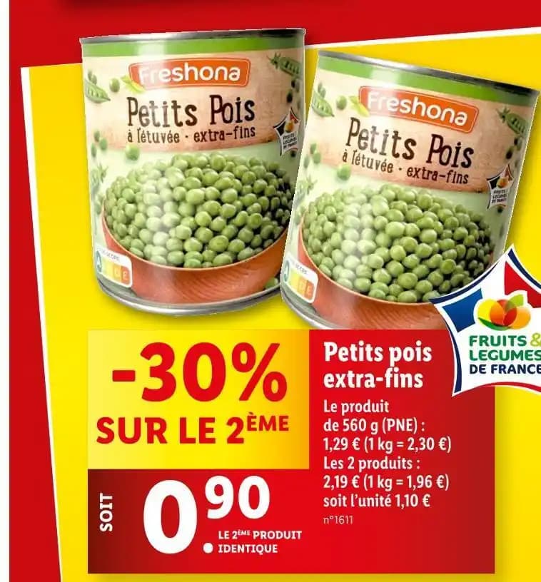 Petits pois extra‐fins