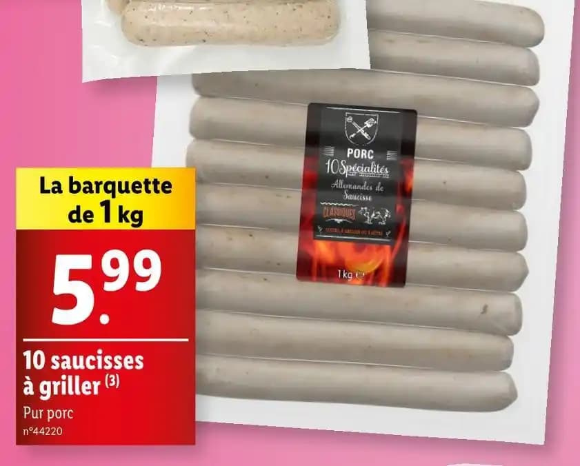 10 saucisses à griller