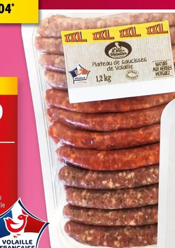 24 saucisses de volaille