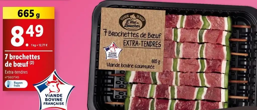 7 brochettes de bœuf