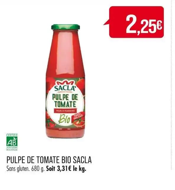 SACLA PULPE DE TOMATE BIO