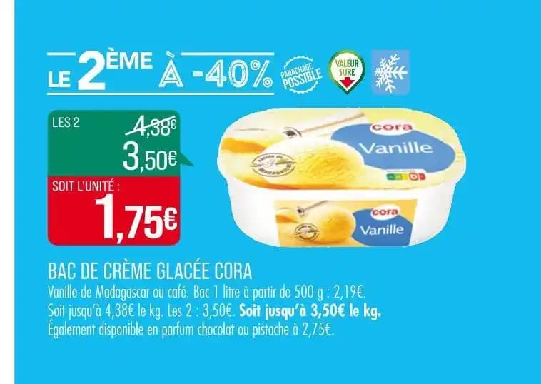 CORA BAC DE CRÈME GLACÉE