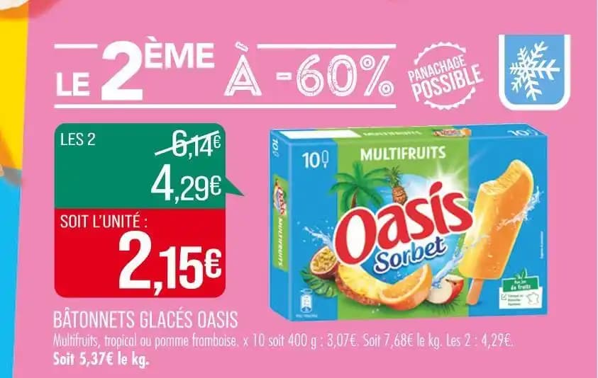 OASIS BÂTONNETS GLACÉS