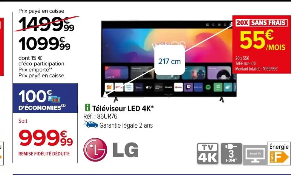 Téléviseur LED 4K